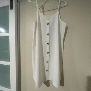 Elegant White Button-Down Mini Dress